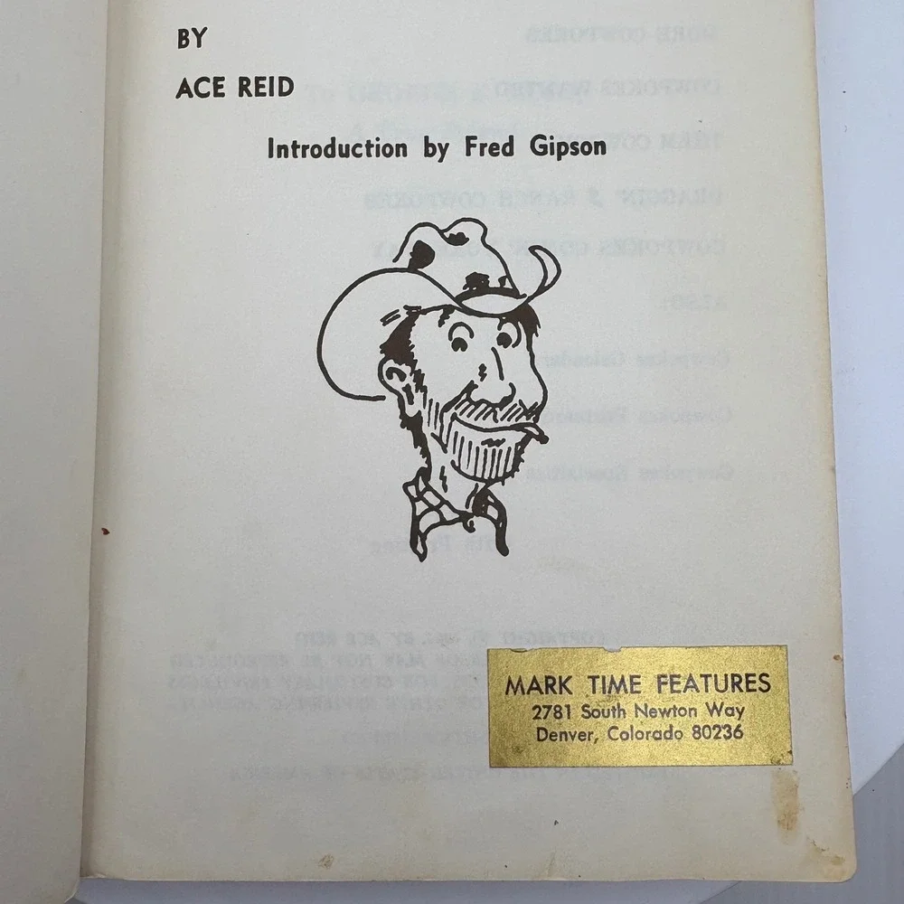 Ace Reid Cowpokes Wanted Vintage 1964 Western‎ Cartoon Book Fred Gipson Intro